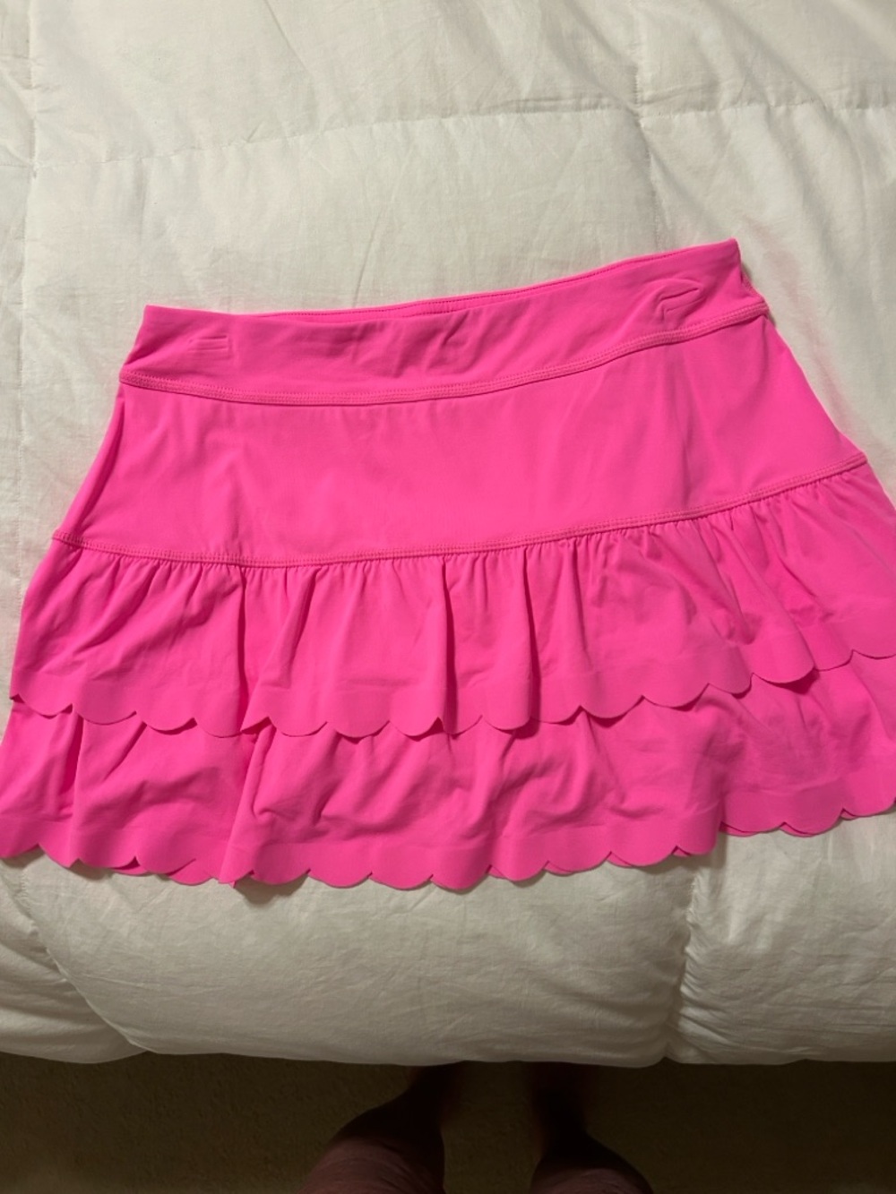Lilly Pulitzer Hot Pink Scalloped Ruffle Mini Skirt